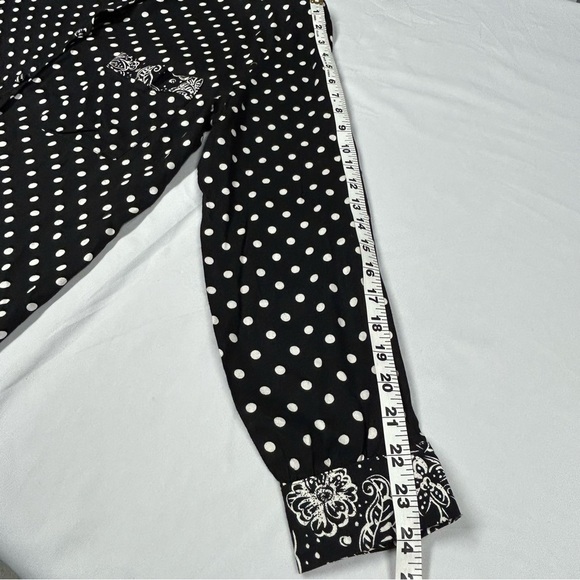 Vintage Womens Polka Dot Blouse Size L Long Sleeve Button Up Twee Classic 90s‎ - Picture 9 of 12